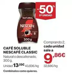 El Corte Inglés Nescafé - cafe soluble classic oferta