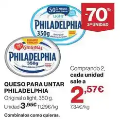 El Corte Inglés Philadelphia - queso para untar oferta
