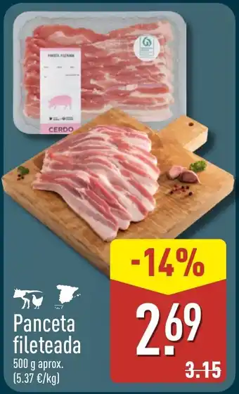 ALDI Panceta fileteada oferta