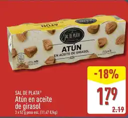 ALDI SAL DE PLATA Atún en aceite de girasol oferta