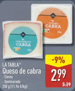 ALDI LA TABLA Queso de cabra oferta