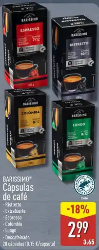 ALDI BARISSIMO Cápsulas de café oferta