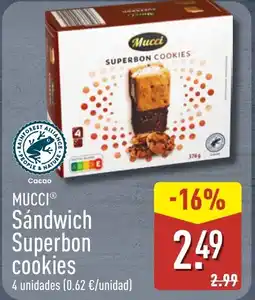 ALDI MUCCI Sándwich Superbon cookies oferta
