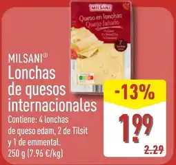 ALDI MILSANI Lonchas de quesos internacionales oferta