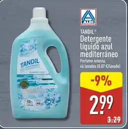 ALDI TANDIL Detergente líquido azul mediterráneo oferta