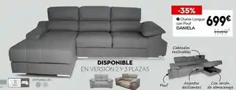 Conforama Chaise longue con pouf daniela oferta