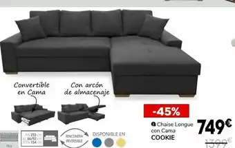 Conforama Chaise longue con cama cookie oferta