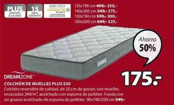 JYSK Dreamzone Colchón De Muelles Plus S30 oferta