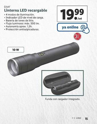 Lidl Linterna Led Recargable oferta