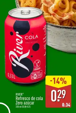 ALDI RIVER Refresco de cola Zero azúcar oferta