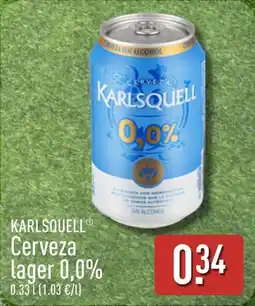 ALDI KARLSQUELL Cerveza lager 0,0% oferta