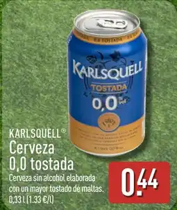 ALDI KARLSQUELL Cerveza 0,0 tostada oferta