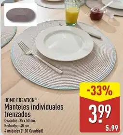 ALDI HOME CREATION Manteles individuales trenzados oferta