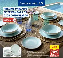 ALDI SANTA CLARA Vajilla 12 piezas Formentera oferta