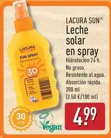 ALDI Lacura sun - leche solar en spray oferta