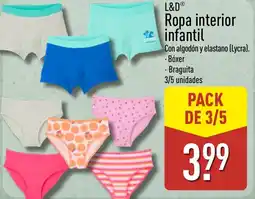 ALDI L&D Ropa interior infantil oferta