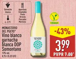 ALDI MONASTERIO DEL PUEYO Vino blanco garnacha blanca DOP Somontano oferta