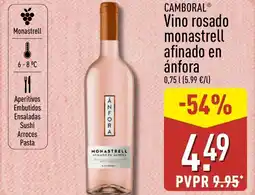 ALDI CAMBORAL Vino rosado monastrell afinado en ánfora oferta