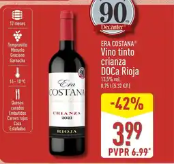 ALDI ERA COSTANA Vino tinto crianza DOCa Rioja oferta