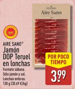 ALDI AIRE SANO Jamón DOP Teruel en lonchas oferta