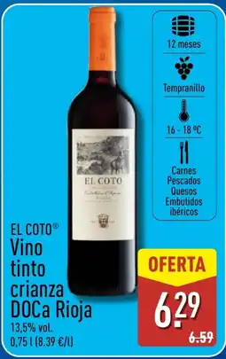 ALDI EL COTO Vino tinto crianza DOCa Rioja oferta