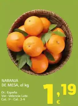 HiperDino Naranja de mesa oferta