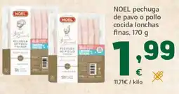 HiperDino NOEL pechuga de pavo o pollo cocida lonchas finas oferta
