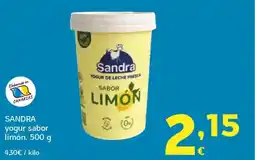 HiperDino SANDRA yogur sabor limón oferta