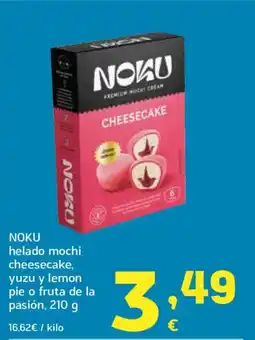 HiperDino NOKU helado mochi cheesecake, yuzu y lemon pie o fruta de la pasión oferta