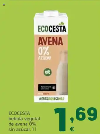 HiperDino ECOCESTA bebida vegetal de avena 0% sin azúcar oferta