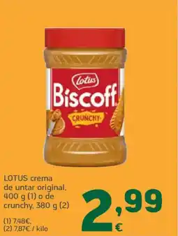 HiperDino LOTUS crema de untar original o de crunchy oferta