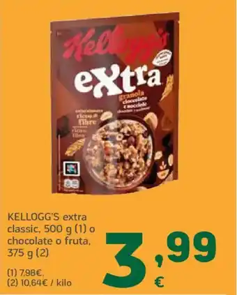 HiperDino KELLOGG'S extra classic o chocolate o fruta oferta
