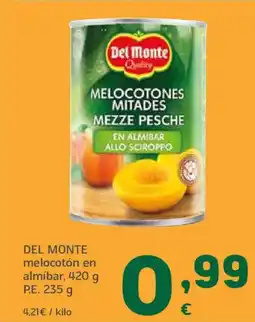 HiperDino DEL MONTE melocotón en almíbar oferta