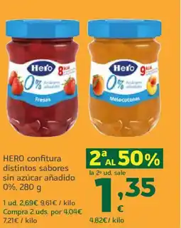 HiperDino HERO confitura distintos sabores sin azúcar añadido 0% oferta