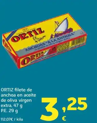 HiperDino ORTIZ filete de anchoa en aceite de oliva virgen extra oferta
