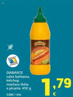 HiperDino DIAMANTE salsa barbacoa, kétchup, mostaza dulce o picante oferta