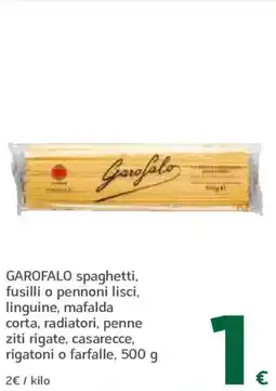 HiperDino GAROFALO spaghetti, fusilli o pennoni lisci linguine mafalda corta radiatori penne ziti rigate, casarecce, rigatoni o farfall oferta