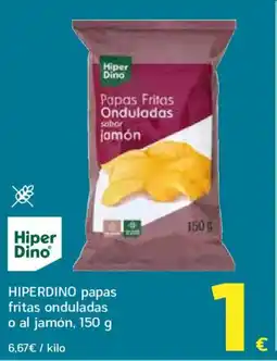 HiperDino HIPERDINO papas fritas onduladas o al jamón oferta