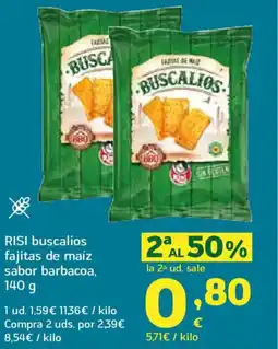 HiperDino RISI buscalios fajitas de maíz sabor barbacoa, oferta