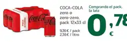 HiperDino COCA-COLA zero o zero-zero oferta