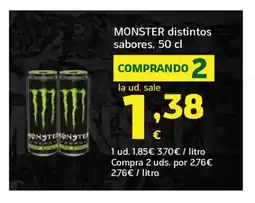 HiperDino MONSTER distintos sabores oferta