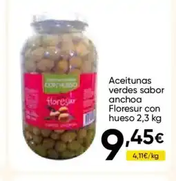Cash FROIZ FLORESUR Aceitunas verdes sabor anchoa con hueso oferta