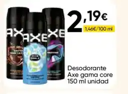 Cash FROIZ AXE Desodorante gama core oferta