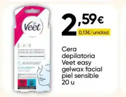Cash FROIZ VEET Cera depilatoria easy gelwax facial piel sensible 20 u oferta