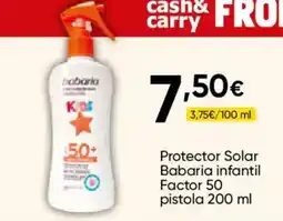Cash FROIZ BABARIA Protector Solar infantil Factor 50 pistola oferta