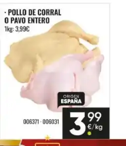 Family Cash Pollo de corral o pavo entero oferta