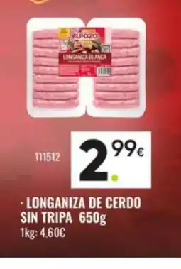 Family Cash Longaniza de cerdo sin tripa oferta