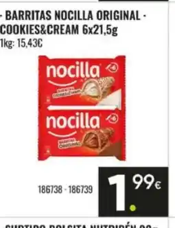 Family Cash NOCILLA Barritas original cookies & cream oferta