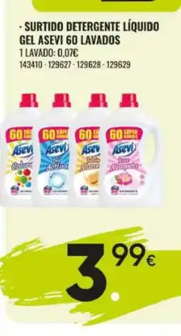 Family Cash Surtido detergente líquido gel asevi 60 lavados oferta