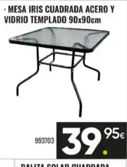 Family Cash Mesa iris cuadrada acero y vidrio templado oferta